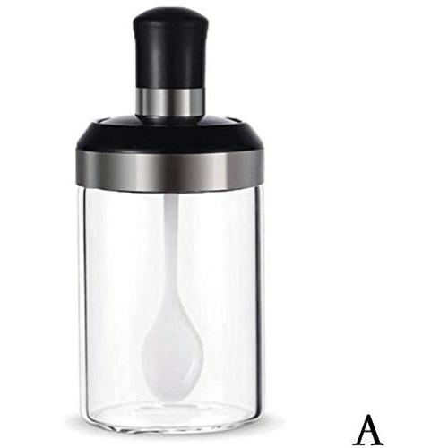 Glass Kitchen Storage Containers - Glass Seasoning Tank Kitchen Spice Kit Bottles Pepper Spoon Seasoning Jars Oil Brush Honey Container Food Storage Container