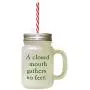 Forest GreenA Closed Mouth Gathers No Feet Frosted Glass Mason Jar With Straw Forest GreenA Closed Mouth Gathers No Feet Frosted Glass Mason Jar With Straw