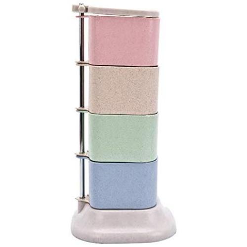 JUSTDOLIFE Spice Jar Set 4-Layer Salt Bottle Seasoning Container Multi-purpose Spice Box with Spoons