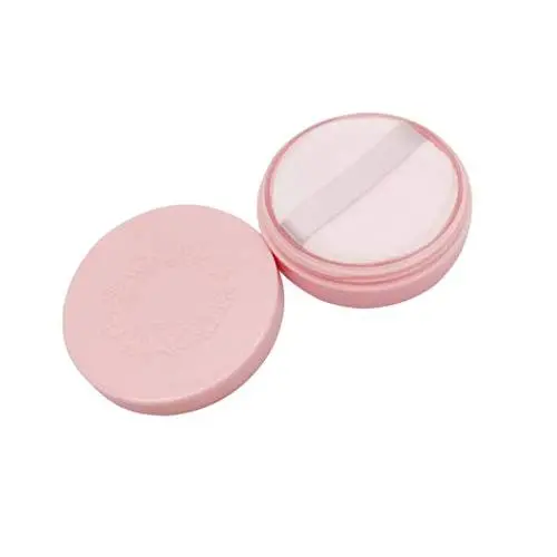 Leere Powderdose 10ml/0,34oz mit Sieb und Baumwoll-Puff-Schwamm, wiederverwendbarer Kunststoff-Make-up-Behälter mit Schraubverschlüssen, DIY-Pulverbehälter-Box-Glas für Mädchen (Pink)