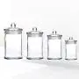 TOPBATHY 4er Set Tragbarer Glas-Lebensmittellagerbehälter mit Dichtung/Lebensmittellagerbehälter, für Tee, Kaffee, Gewürze und mehr – 0,16L + 0,4L + 0,75L + 1,2L