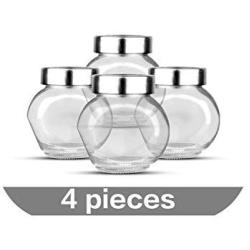 Glass Sealed Cans/Food Storage Jar Spice Teas Beans Candy Preservation Bottle Kitchen Tools About 180Ml,4 Pieces