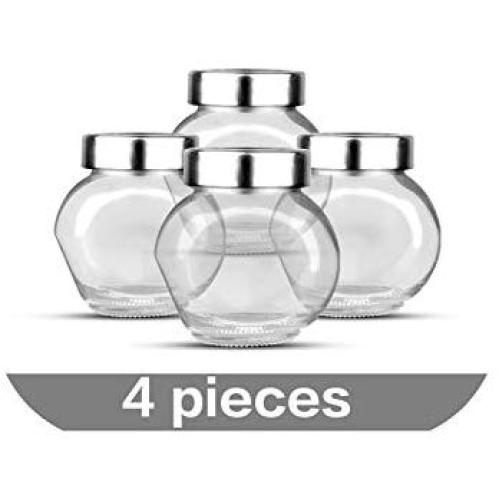 Glass Sealed Cans/Food Storage Jar Spice Teas Beans Candy Preservation Bottle Kitchen Tools About 180Ml,4 Pieces