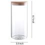 47 Ounce Clear Glass Storage Jar With Beech Wood Lid Set of 2 Glass Canister With Airtight Lid Food Storage Jar