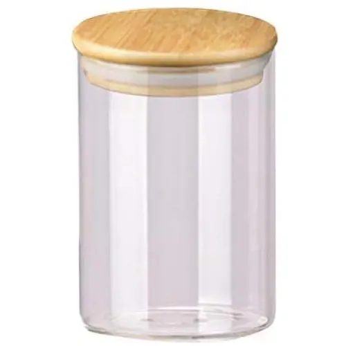 Glasbehälter für Lebensmittel, Küche, Dichtbehälter, Tank, Boxen, Gläser mit Bambusdeckel zur Aufbewahrung von Tee, Kaffee, Süßigkeiten, Keksen (350 ml)