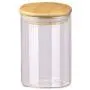 Glasbehälter für Lebensmittel, Küche, Dichtbehälter, Tank, Boxen, Gläser mit Bambusdeckel zur Aufbewahrung von Tee, Kaffee, Süßigkeiten, Keksen (350 ml)