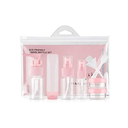 1SET 9-piece Portable Assembled Travel Size Bottles Set with Clear Box Refillable Shampoo Conditioner Makeup Necessities Containers Lotion Liquids Toiletries Bag for Personal Travel Business 1SET 9-piece Portable Assembled Travel Size Bottles Set with Clear Box Refillable Shampoo Conditioner Makeup Necessities Containers Lotion Liquids Toiletries Bag for Personal Travel Business