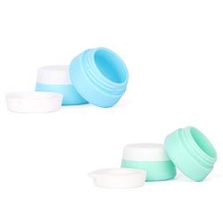 EFAILY 4 PACK Travel Containers Sets, Silicone Cream Jars for toiletries Travel Size Containers with Hard Sealed Lids for Face Hand Body Cream 20ml