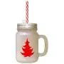 Arbre de Noël Rouge #4 : Jarre en Verre Froissé avec Paille Arbre de Noël Rouge #4 : Jarre en Verre Froissé avec Paille