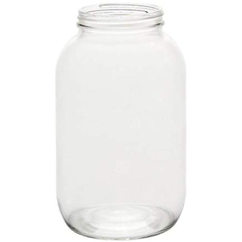 North Mountain Supply 1/2 Gallon Glass 83 CT Canning Jar with White Metal Lids - Case of 6