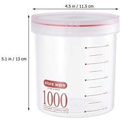 UPKOCH 1000ML Clear Moistureproof Cans Plastic Sealed Storage Canister Food Storage Containers for Snack Spice Grain Cereals