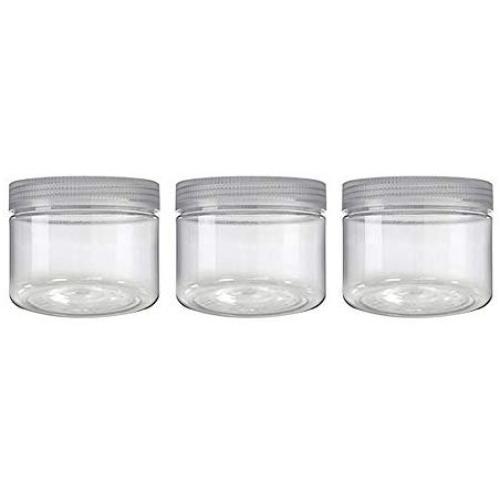 Silicook Clear Plastic Jar, Set of 3 - Round Shaped, Transparent, Food Storage Container, Kitchen & Household Organization for Dry goods, Pasta, Spices and More (XS)