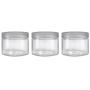 Silicook Clear Plastic Jar, Set of 3 - Round Shaped, Transparent, Food Storage Container, Kitchen & Household Organization for Dry goods, Pasta, Spices and More (XS)