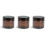 1 oz Amber Glass Jars with Black Twist Lined Lid with Spatula [Pack of 3]