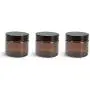 1 oz Amber Glass Jars with Black Twist Lined Lid with Spatula [Pack of 3]