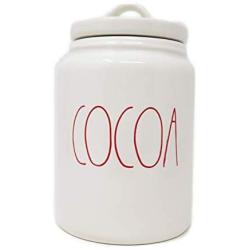 Rae Dunn By Magenta COCOA Ceramic LL Canister With Red Letters