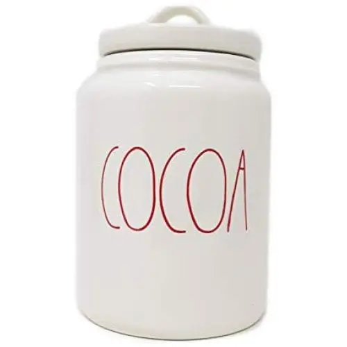 Récipient en céramique Rae Dunn par Magenta COCOA avec lettres rouges. Récipient en céramique Rae Dunn par Magenta COCOA avec lettres rouges.