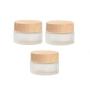 3 PCS 10G Translucent Frosted Glass Empty Refillable Cosmetic Cream Bottle with Screw Lid and Liner Balm Lotion Storage Dispense Container Portable Sample Jar Pot Facial Care Vial