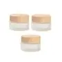 3 PCS 10G Translucent Frosted Glass Empty Refillable Cosmetic Cream Bottle with Screw Lid and Liner Balm Lotion Storage Dispense Container Portable Sample Jar Pot Facial Care Vial