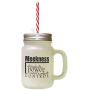 Black Meekness Absolute Power Under Perfect Control Frosted Glass Mason Jar With Straw