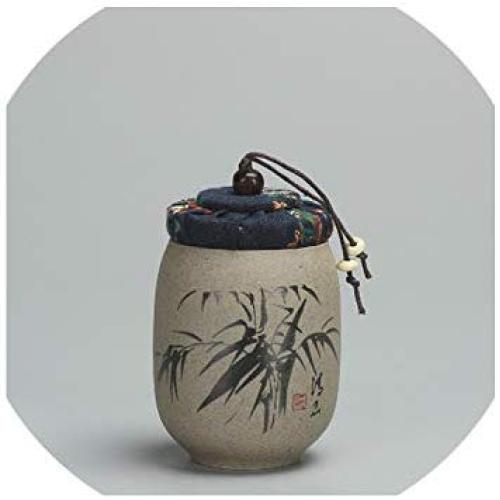 1Pcs Tea Jar Caddy For Puer Crude Pottery Oolong Tea Chinese Porcelain Ceramic Jar Tea Canister Storage Chest,B