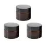 3PCS Leere Bernstein Glas Flaschen Behälter Gläser mit Schwarzen Kappen und Weißen Innenliner für Make-up Creme Lotion Lippenbalsam Pulver Salben