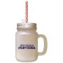 Navy Stop Wishing Start Doing Frosted Glass Mason Jar With Straw