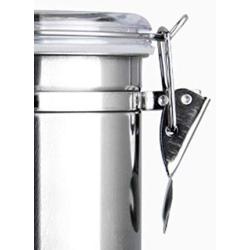 Stainless Steel Airtight Canister, Food Storage Container with Lids for Tea,Coffee,Snacks, Milk Powder,Sugar,Flour Canisters with Clear Lid Locking Clamp Included