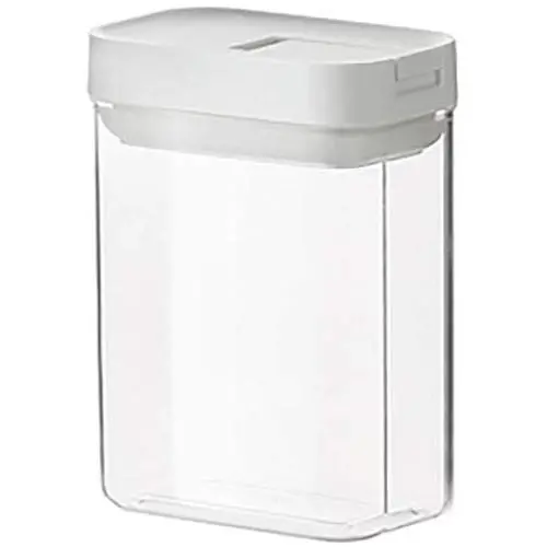 Luftdichte Lebensmittelbehälter, transparente quadratische Glaskaraffen mit Verschlussdeckel, Verschlusshaken Design, für Müsli-Aufbewahrung, platzsparend, robust, 700 ml