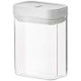 Airtight Food Storage Canister Transparent Square,Storage Jars Plastic With Bottle Cover Lock Buckle Design,Cereal Storage Containers Superimposable,Save Space,Durable,700ML