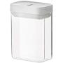 Airtight Food Storage Canister Transparent Square,Storage Jars Plastic With Bottle Cover Lock Buckle Design,Cereal Storage Containers Superimposable,Save Space,Durable,700ML