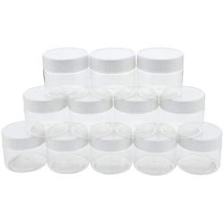 MHO Containers | Clear Refillable PET Containers, White Screw-On Lid, BPA/Paraben Free - 3.5 fl oz (104mL) - Set of 12