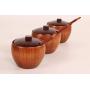JUSTDOLIFE Seasoning Container Multi-function Wood Salt Box Spice Storage Container