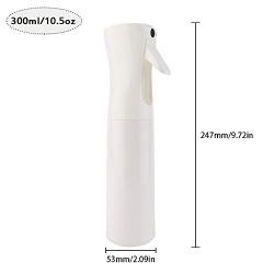 Yebeauty Mister Spray Bottle for Hair, Empty Plastic Fine Mist Spray Bottles Continuous Spray Bottle 360 Misting Stylist Sprayers for Cleaning Gardening,300ml/10oz (White)