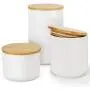 Ceramic Food Storage Jar Food Container With Bamboo Lids Candy Preserving -3 pcs Ceramic Food Storage Jar Food Container With Bamboo Lids Candy Preserving -3 pcs