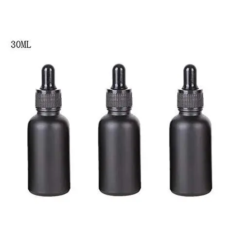 3Pcs Upscale Black Matt Coating Empty Refillable Glass Essential Oil Dropper Bottles Makeup Cosmetic Sample Container Bottle Pot with Black Cap and Glass Eye Dropper(30ml/1oz) 3Pcs Upscale Black Matt Coating Empty Refillable Glass Essential Oil Dropper Bottles Makeup Cosmetic Sample Container Bottle Pot with Black Cap and Glass Eye Dropper(30ml/1oz)