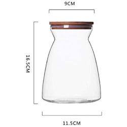 Kitchen Food Storage Jar Airtight Food Storage Storage Jar Kitchen Grain Simple Modern Transparent Glass (Size : 1100ml)