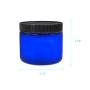 ljdeals 16 oz Blue PET Plastic Jars with Lids, Refillable Empty Round Containers, Pack of 6, BPA Free, Made in USA, 6 waterproof Labels