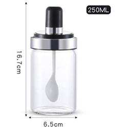 Mini Spice Jars Kitchen storage box sealed seasoning jar with spoon stainless steel seasoning pot