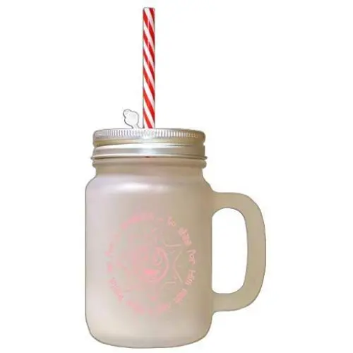 Soft Pink Jesus Wants Me Sunbeam Shine Him Each Day Frosted Glass Mason Jar With Straw