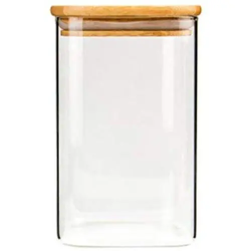 Glasbehälter, Quadratisch, 550 ml - Ideal für Getreide, Tee, Kaffee oder andere trockene Lebensmittel. Verschlossen für optimale Haltbarkeit.