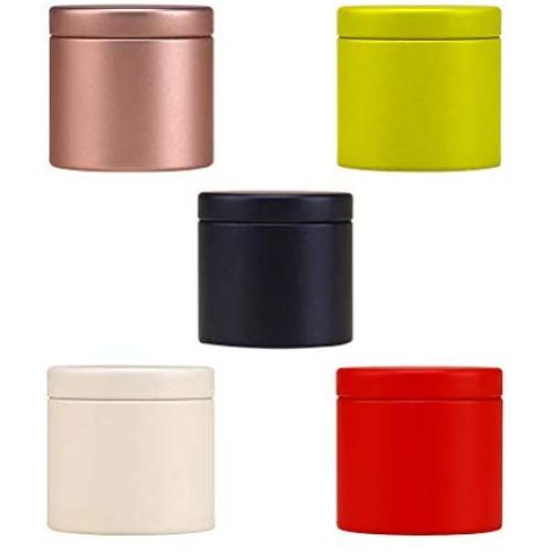 TOPBATHY Tea Leaf Container Dry Food Storage Home Storage Box (Black+Red+Golden+White+Green) 5pcs