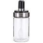 Loneflash 5.7 x 2.36inch Glass Spice Jar, Moisture-proof Dust-proof Kitchen Supplies Glass Seasoning Bottle Salt Storage Box Spice Jar With Spoon (Clear)