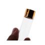 12Pcs 10ml/0.33oz Clear Glass Storage Container Bottle Vial Jars for Cosmetics Travel Essential Oils Powders Creams Ointments Grease and Capsule(Gold Lid)