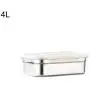Boîtes de Rangement de Cuisine E-House, Boîtes de Repérage Alimentaire, Boîtes de Conservation en Acier Inoxydable, Boîte Rectangulaire Bento 4L Étanchée - Argent