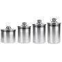 Food Storage Containers Jar 304 Stainless Steel with Lids Airtight Bpa Free Large, Cookie Jar Cereal Coffee Storage Containers Jar for Kitchen Pantry Organization Canister Candy Bulk, 4-Pieces