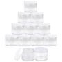 Beauticom 2 oz./ 60 Grams/ 60 ML (Quantity: 36 Packs) Thick Wall Round Clear Plastic LEAK-PROOF Jars Container with WHITE Lids for Cosmetic, Lip Balm, Lip Gloss, Creams, Lotions, Liquid