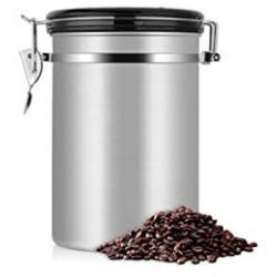 Coffee Container Large Airtight Stainless Steel Tea Storage Chests Kitchen Canister,Gray