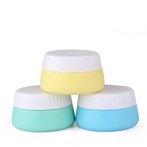 FantasyDay 3 Pack 30ML Silicone Cream Jar with Sealed Lids Earring Case Pill case Travel Cosmetic Containers Kit for Cosmetics, Balms, Lotions, Conditioner & Creams #3