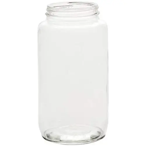 North Mountain Supply 32 oz Glas Hi-Wendelsigte Quart Glaskannen – Mit Gold-Sicherheitsdeckel – Case von 12